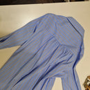 KIKISIX Camicia con ripresa laterale celeste rigata