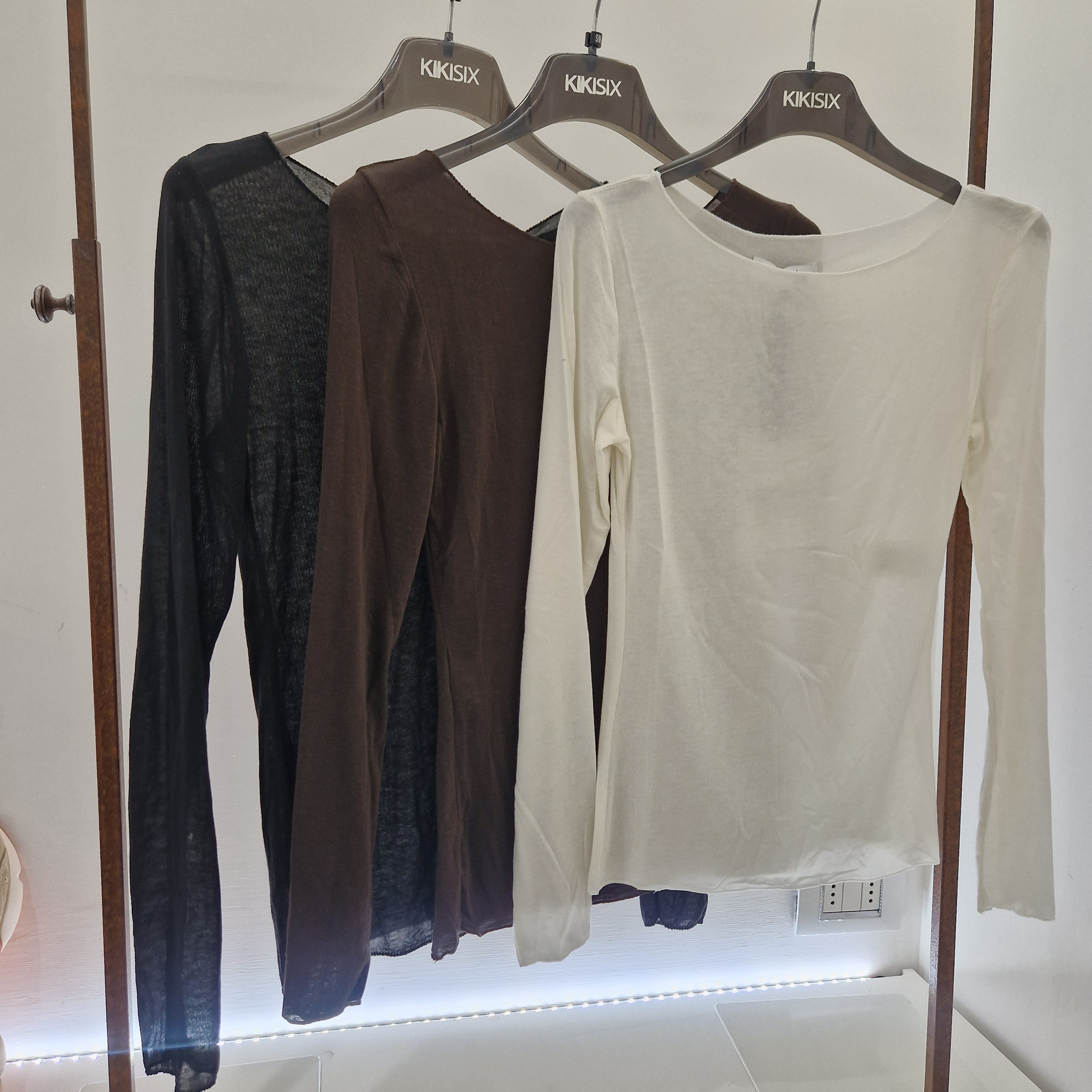 Kikisix  maglia trasparente  girocollo manica LUNGA