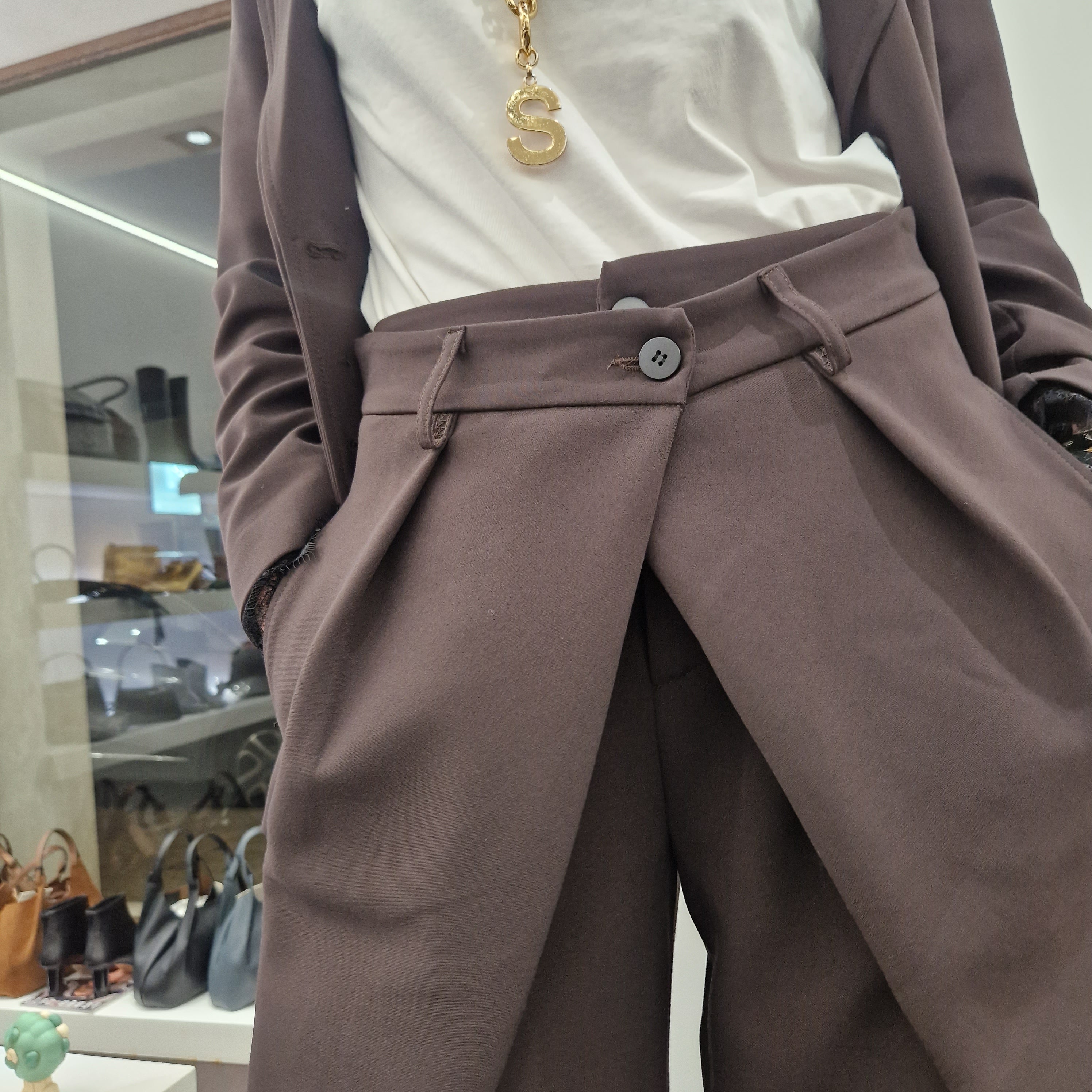 Pantalone linea DOPPIO TULIPANO color  t.moro