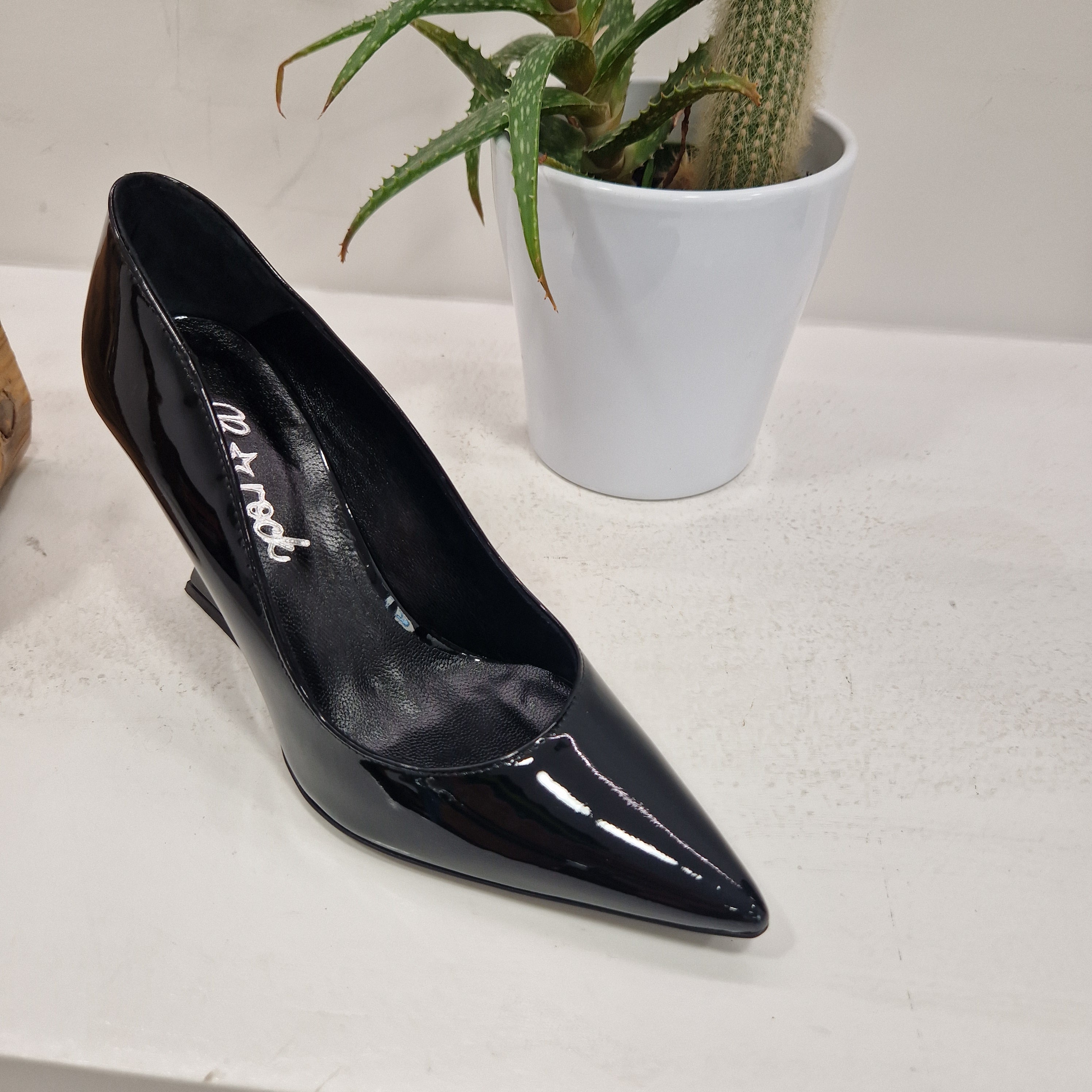 B Rock scarpa nera in vernice