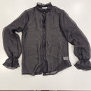 Kikisix camicia trasoarente nera POLLY con rouge sulla manica