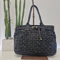 Campomaggi borsa linea PENELOPE intrecciata nero
