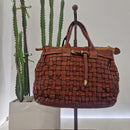 Campomaggi borsa linea PENELOPE formato piccolo intrecciata color cuoio