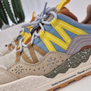 Flower Mountain sneaker uomo modello WHASHI beige dettaglio giallo
