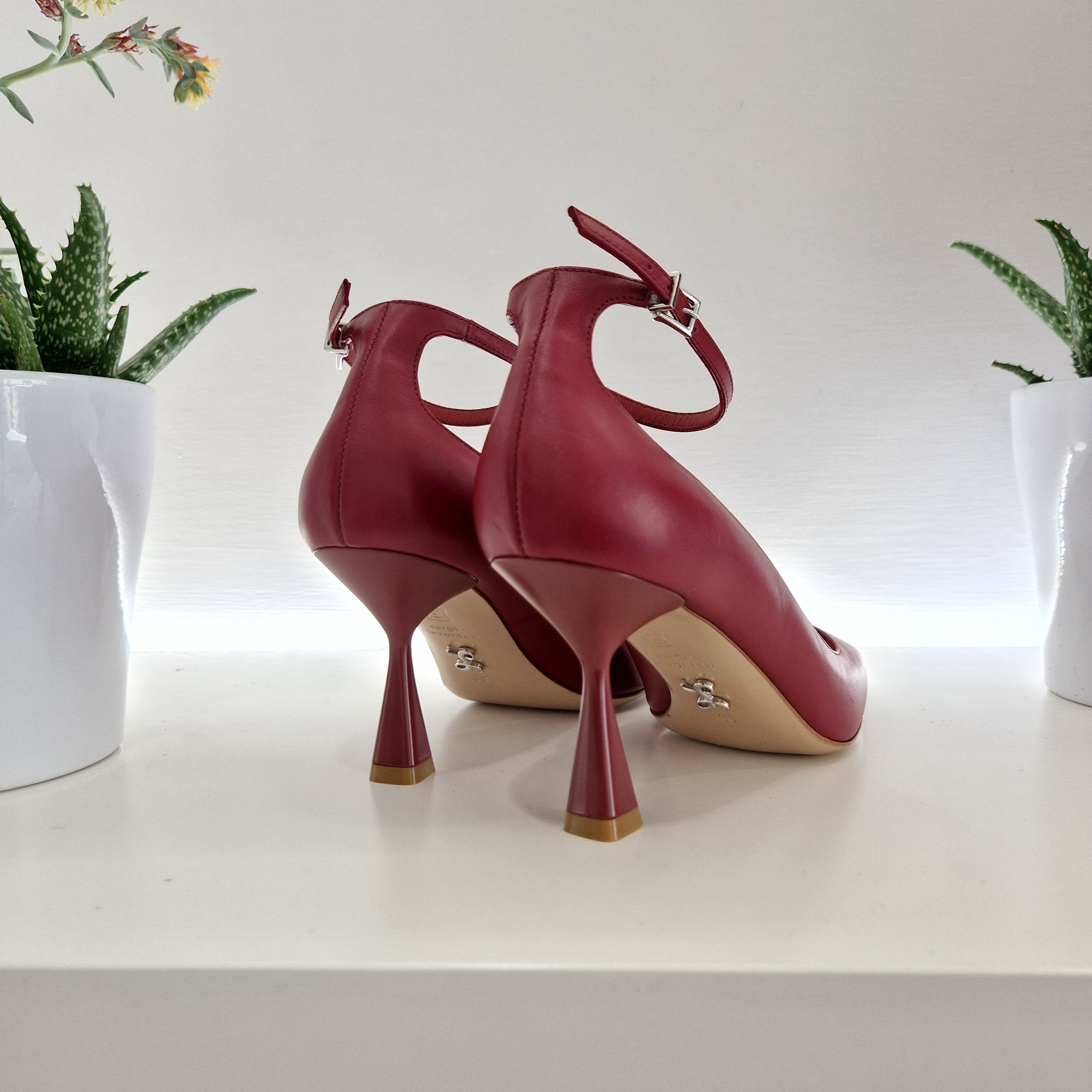 Sergio Levantesi burgundy strap shoe
