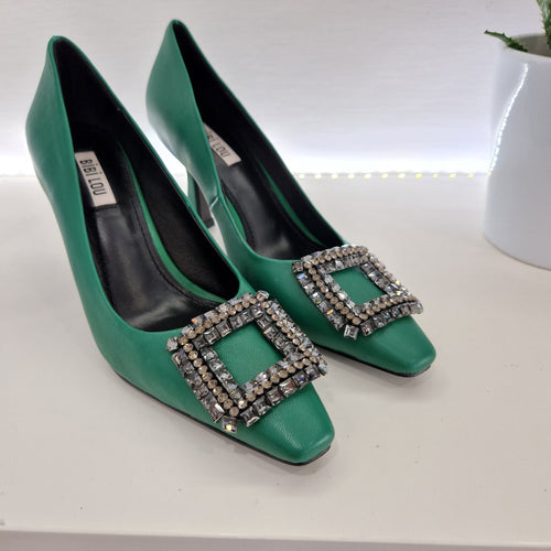 Bibilou decollete strass verde prato