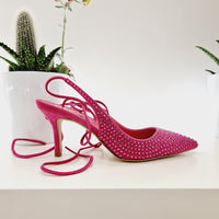 Doop fuxia strass