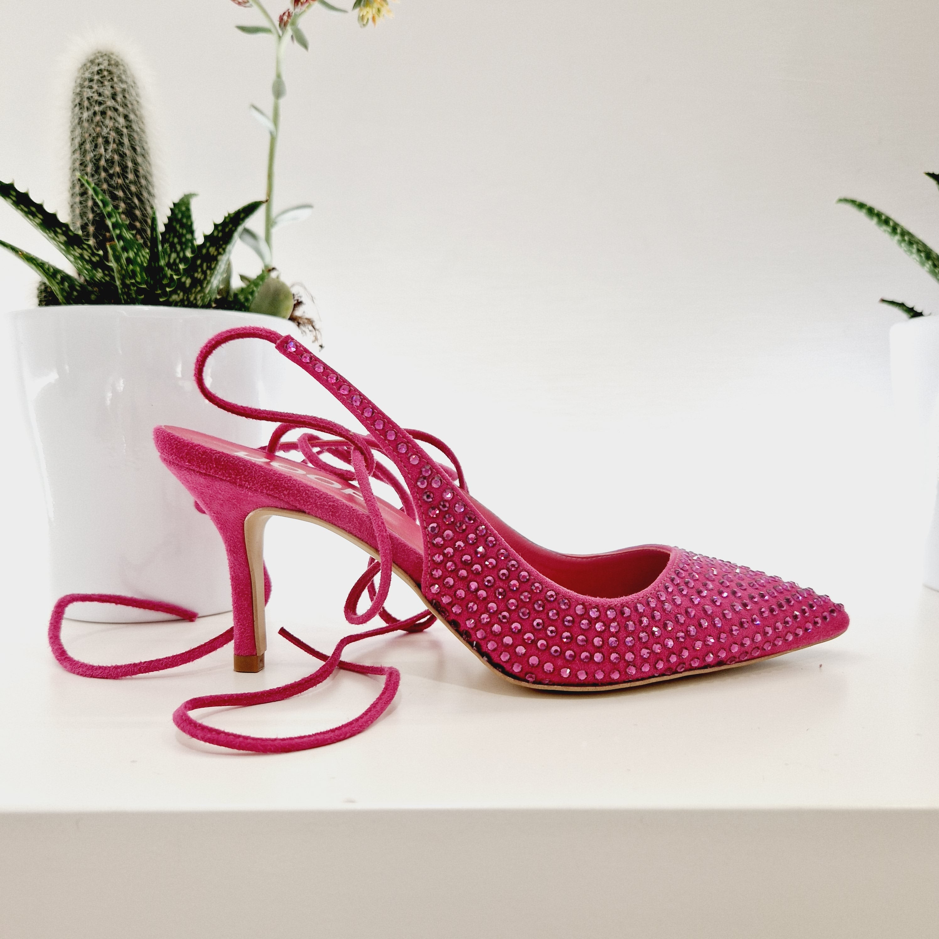 Doop fuxia strass