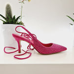Doop fuxia strass