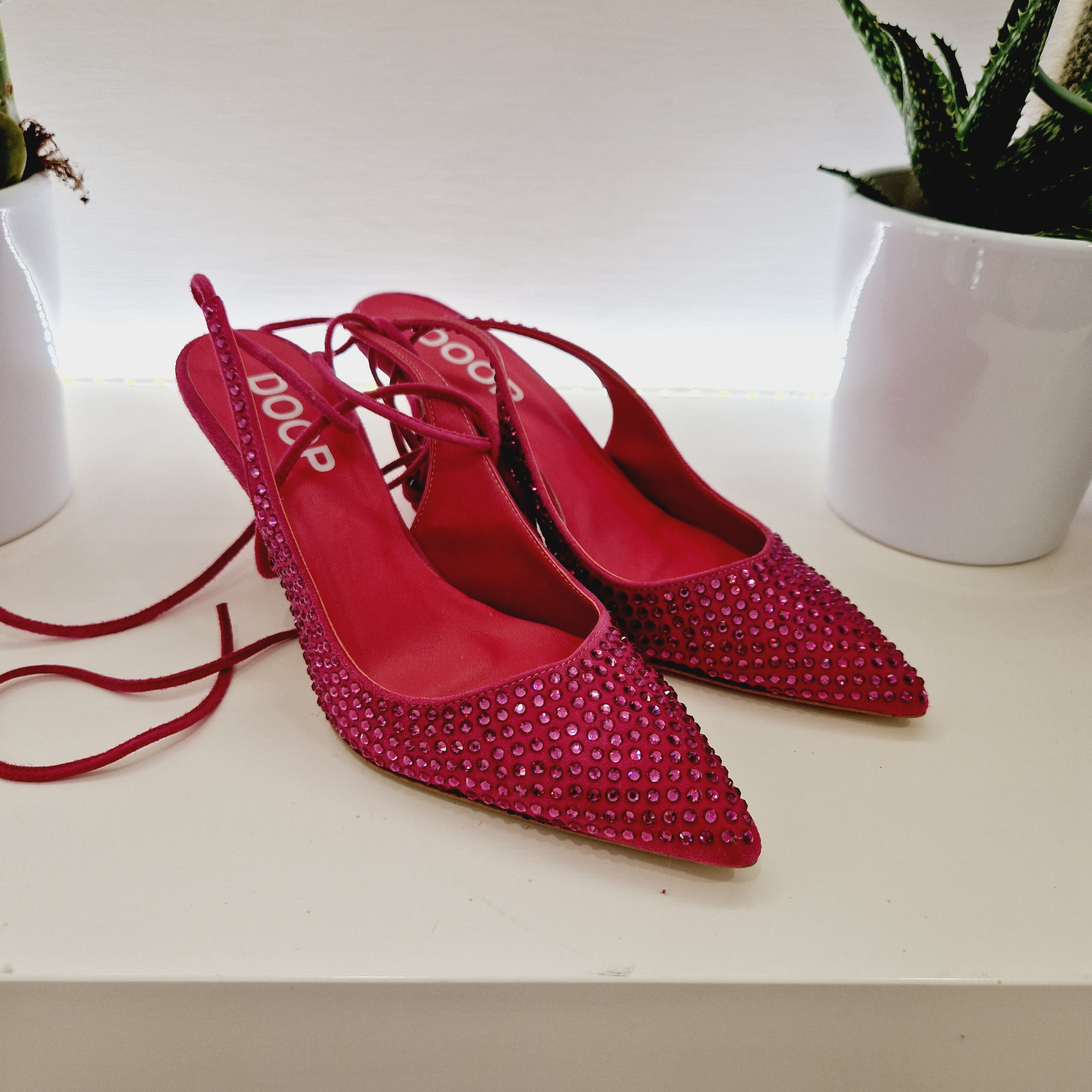 Doop fuxia strass