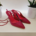 Doop fuxia strass