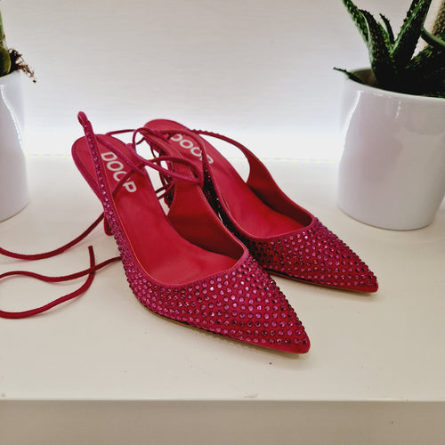 Doop fuxia strass