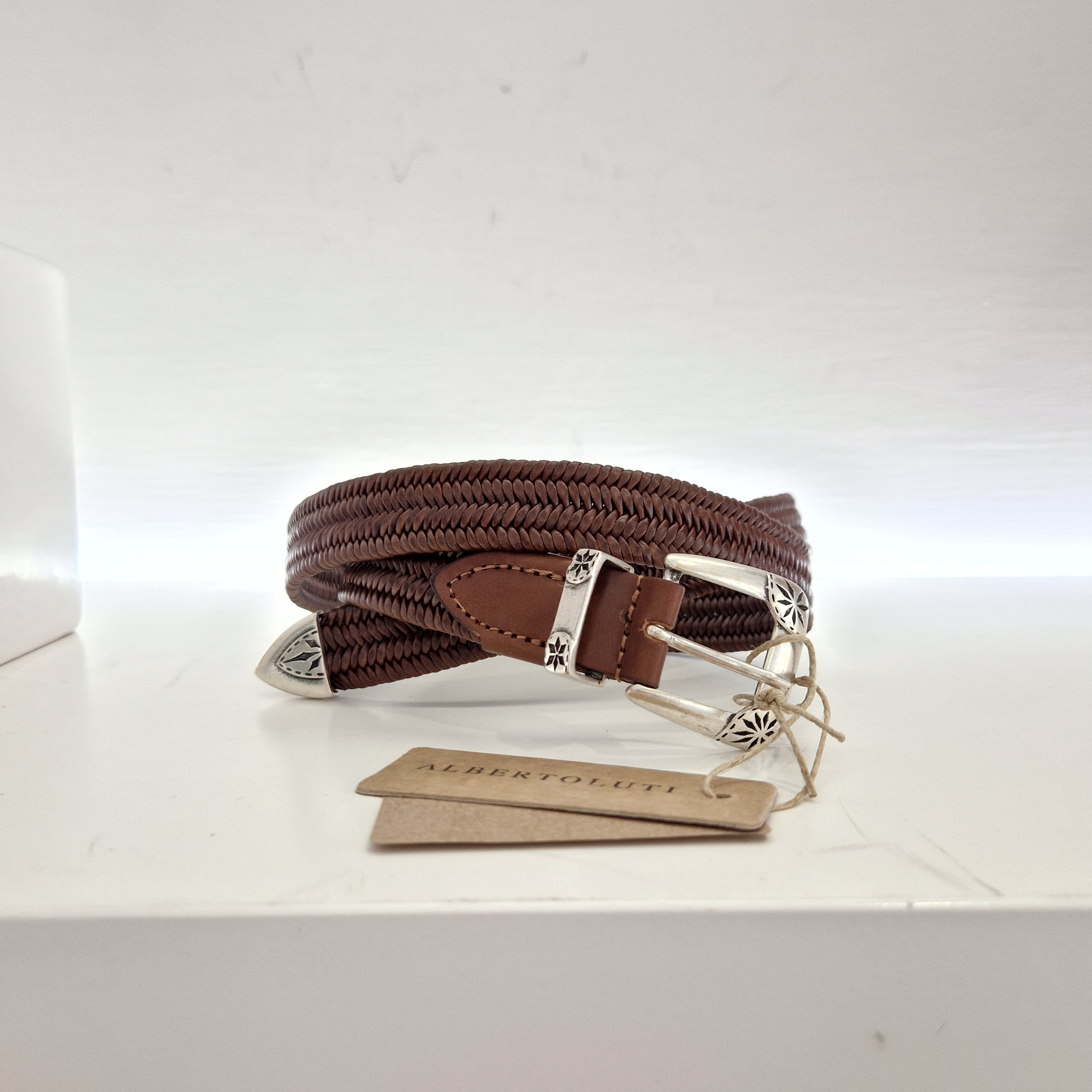 Alberto Luti elasticated leather belt