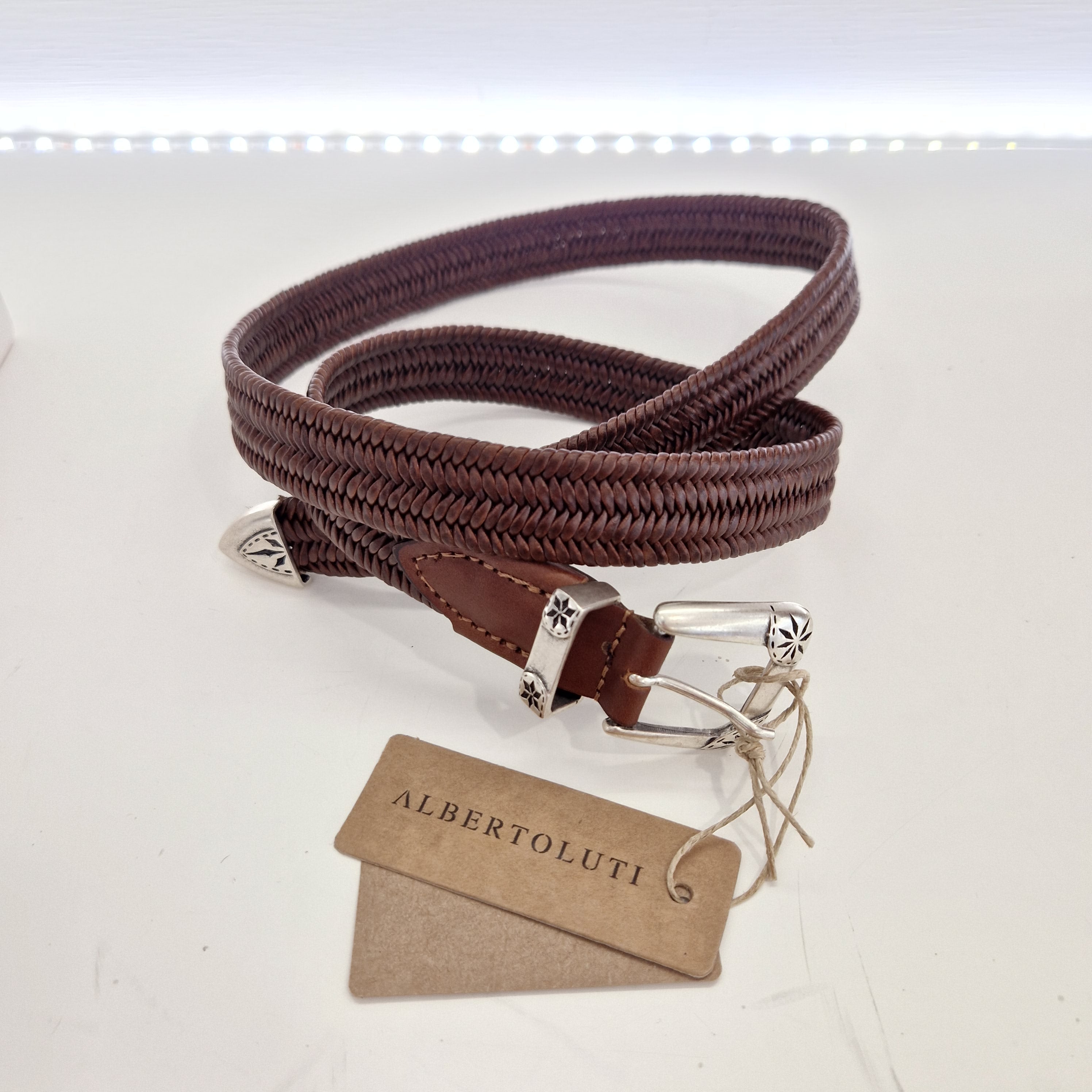 Alberto Luti elasticated leather belt