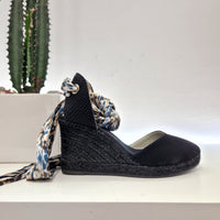 Black foulard espadrilles