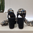 Black foulard espadrilles