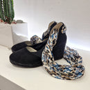Black foulard espadrilles