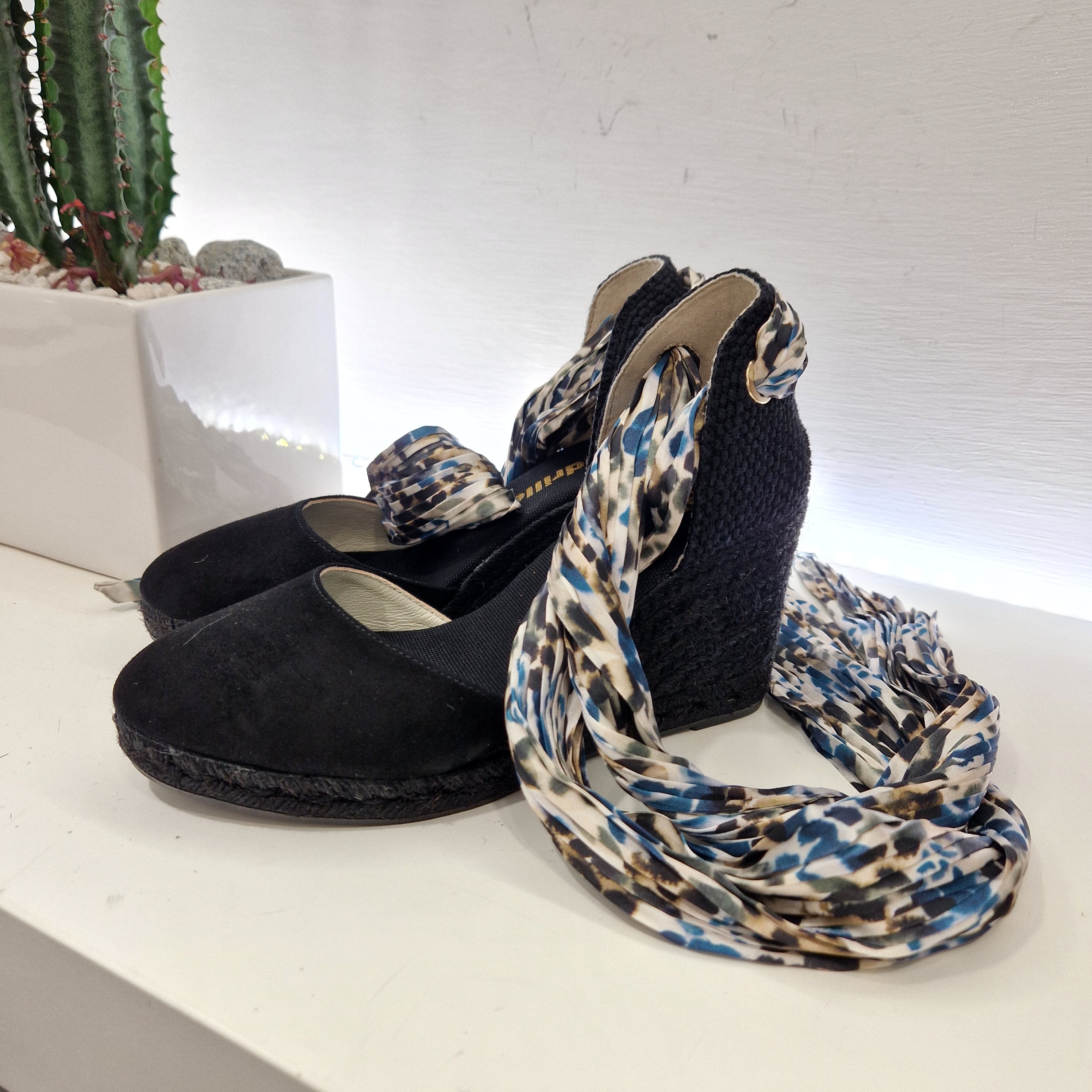 Black foulard espadrilles