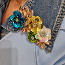 Spilla fiori paillettes