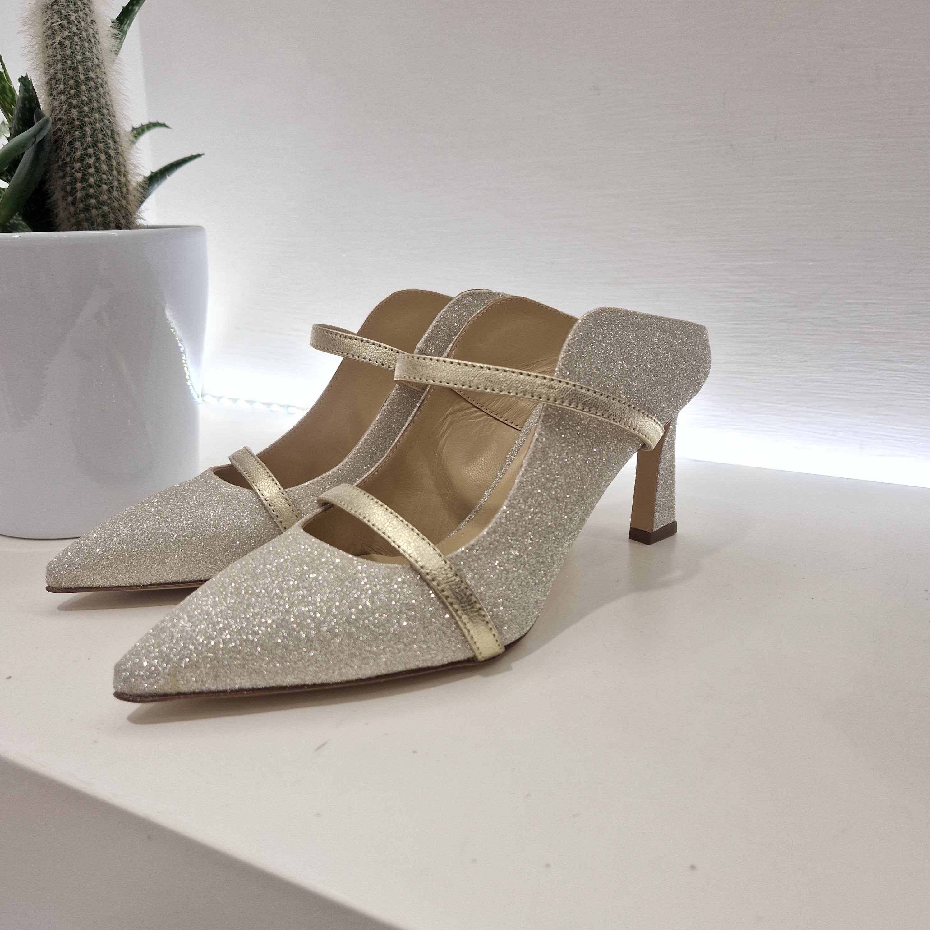 Dorico gold glitter sabot