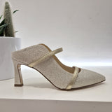 Dorico gold glitter sabot