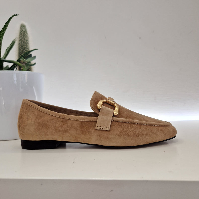 Bibilou mocassino suede color cuoio