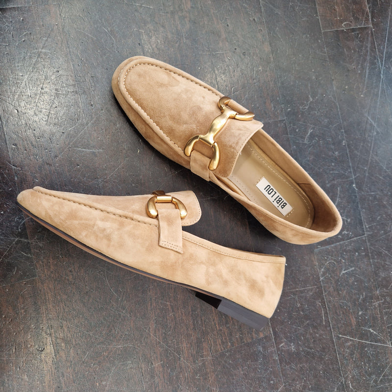 Bibilou mocassino suede color cuoio