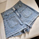 Jeans shorts with pockets