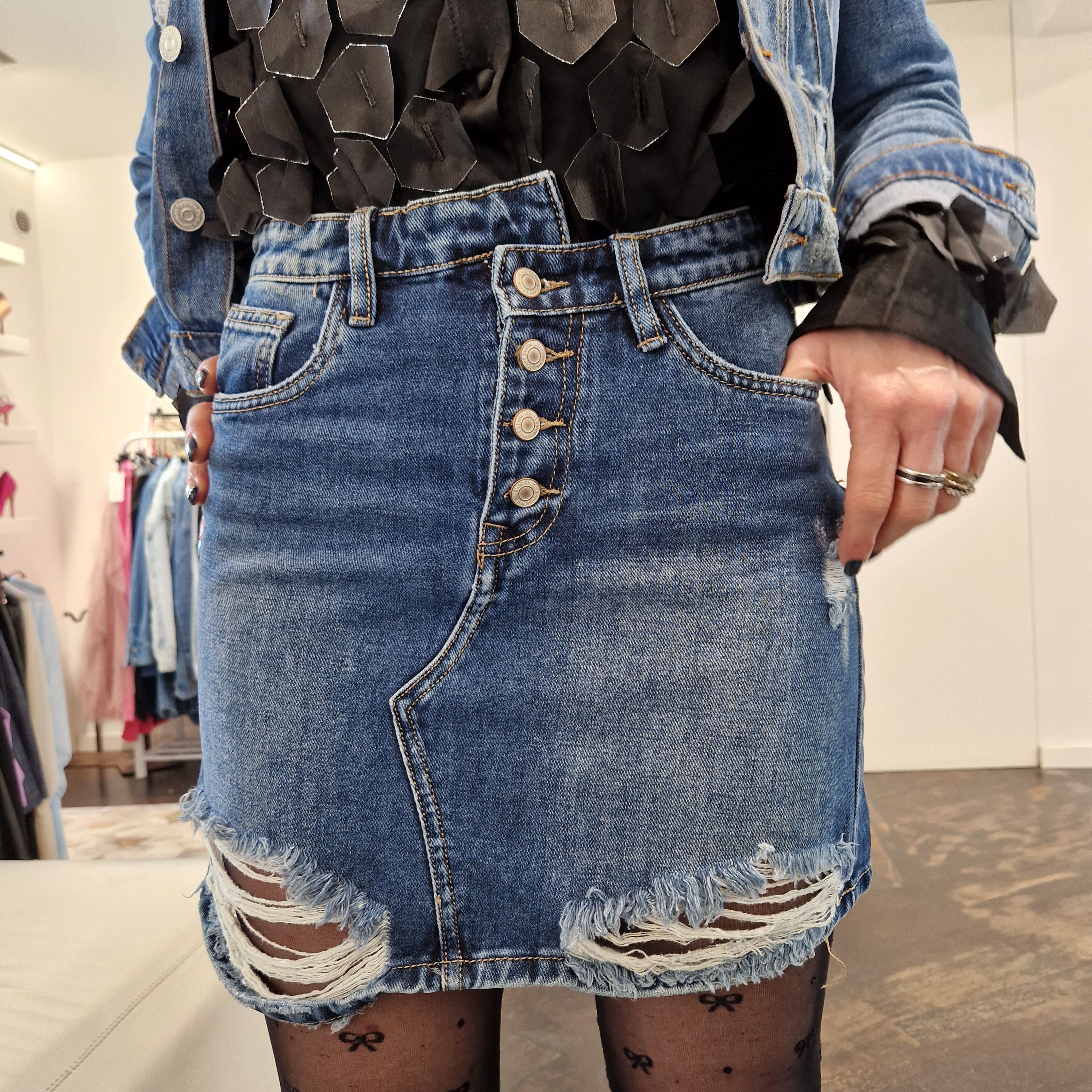 Mini denim skirt