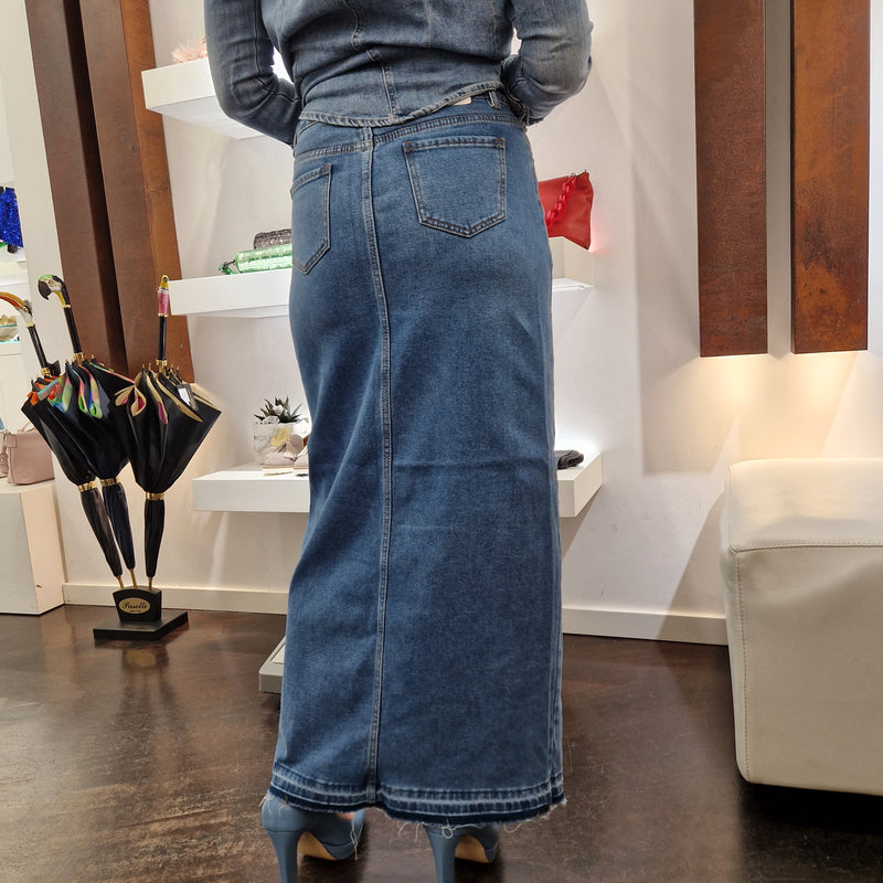 Gonna lunga denim lavaggio medio