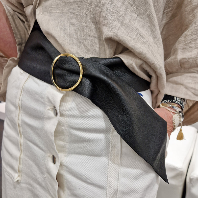 Gianni chiarini cintura nera in vera pelle