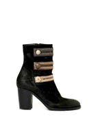 Bryan Blake gold button ankle boot