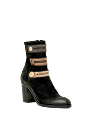 Bryan Blake gold button ankle boot