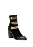 Bryan Blake gold button ankle boot